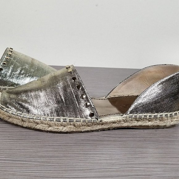 Jimmy Choo Dreya Studded d'Orsay Espadrille Flat, Gold, Womens Size 6.5 / 36.5 - Picture 7 of 11